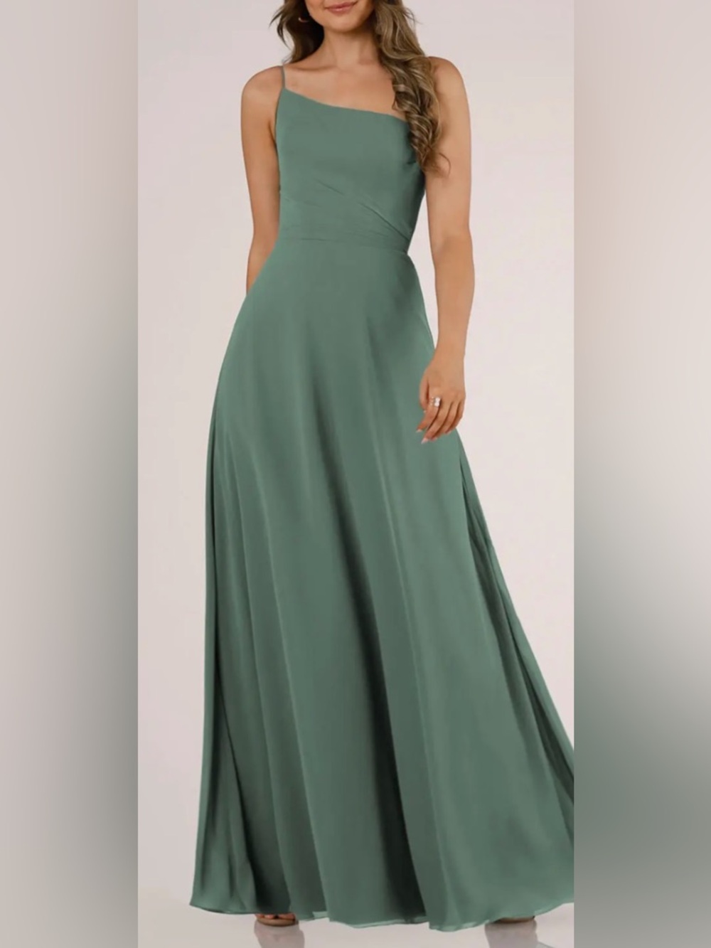 SORELLA VITA Sage Green One-Shoulder Chiffon Bridesmaid Dress